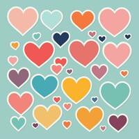 a collection of hearts on isolated background vector