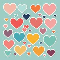 a collection of hearts on isolated background vector