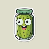 Pickle cartoon sticker illustration vector