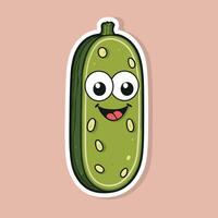 Pickle cartoon sticker illustration vector