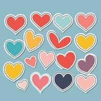 a collection of hearts on isolated background vector