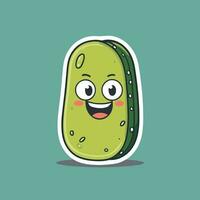 Pickle cartoon sticker illustration vector