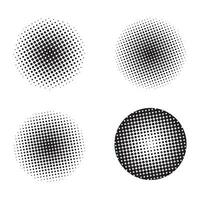 Black circle halftone spots vector illustration.