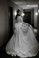 perfect wedding dress on the wedding day photo