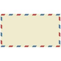 Airmail letter envelope, old yellow envelope delivered by air mail vector