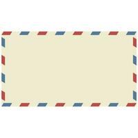 Airmail letter envelope, old yellow envelope delivered by air mail vector