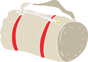 flat color illustration of a cartoon sports bag png