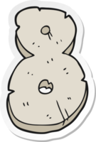 sticker of a cartoon stone number eight png