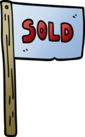 cartoon doodle sold sign png