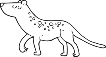 noir et blanc dessin animé léopard png
