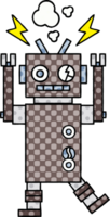 comic book style cartoon malfunctioning robot png