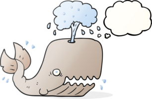 pensée bulle dessin animé baleine jaillissant l'eau png