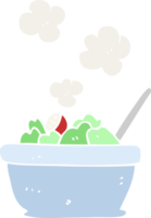 flat color illustration of a cartoon salad png