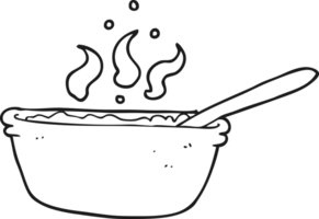 black and white cartoon bowl of stew png
