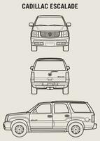 2006 Cadillac Escalade car blueprint vector