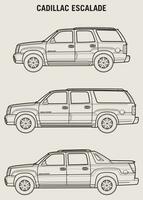 2006 Cadillac Escalade car blueprint vector