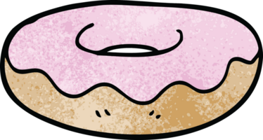 dessin animé doodle beignet glacé png