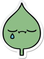 sticker of a cute cartoon expressional leaf png