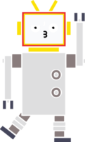 flat color retro cartoon robot png