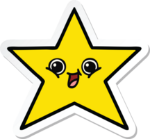 pegatina de una linda estrella dorada de dibujos animados png