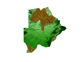 carte topographique du botswana carte réaliste 3d couleur illustration 3d png