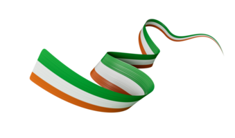 3d drapeau de Irlande pays, 3d ondulé ruban, 3d illustration png