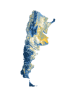 argentinien-karte mit den flaggenfarben rot und gelb schattierte reliefkarte 3d-illustration png