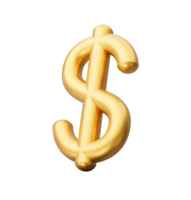 3d Golden Shiny United States Dollar Currency Icon, 3d illustration png