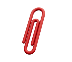 rot Papier Clip. 3d Symbol. Karikatur minimal Stil png