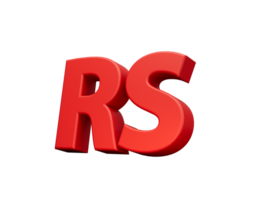 3d rot glänzend pakistanisch Rupie Währung Symbol rs , 3d Illustration png