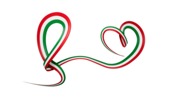 3d bandera de Kuwait, en forma de corazón, brillante ondulado conciencia cinta png