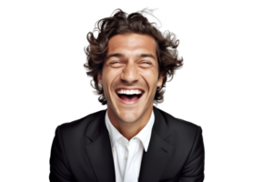 AI generated Cheerful Businessman Portrait on Transparent Background png