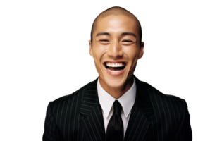 ai gegenereerd vrolijk Aziatisch zakenman portret png