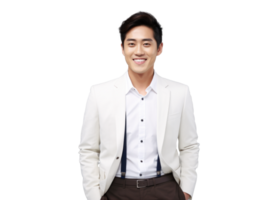 AI generated Young Asian Businessman Portrait on White png