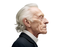 AI generated Elderly Businessman Side Portrait Elegance png