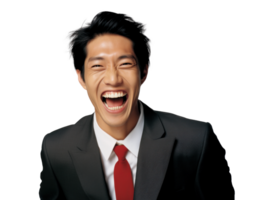 AI generated Cheerful Asian Businessman Model Portrait png