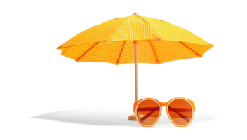 ai generiert Sommer- Spaß mit Sonnenbrille und Regenschirm png