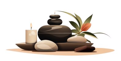 AI generated Tranquil Day Spa Stones Illustration png
