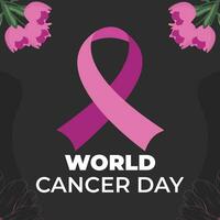 World cancer day square template social media post vector