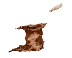 Map of Trinidad and Tobago in old style, brown graphics in a retro style Vintage Style. High detailed 3d illustration png