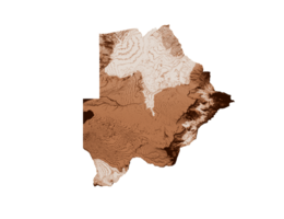 mapa de botswana en estilo antiguo, gráficos marrones en un estilo retro vintage. alta ilustración 3d detallada png