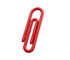 Red Paper clip. 3d icon. Cartoon minimal style 3d illustration png