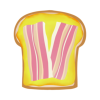 Bacon pain grillé aquarelle icône png