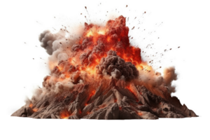 AI generated Volcanic Eruption Natural Disaster Isolated Background png