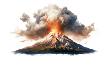 ai gerado vulcânico erupção, natural desastre cena png