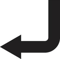 Down left corner arrow icon vector isolated on white background