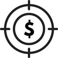 Investment target icon isolated on white background . Profit target icon vector