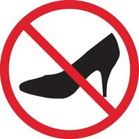No high heels icon . No women's shoe icon vector . No women sign