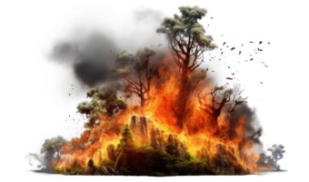 AI generated Intense Forest Fire, Natural Disaster Scene png