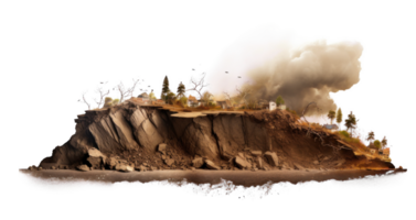 AI generated Natural Disaster Mudflow and Landslide Impact png